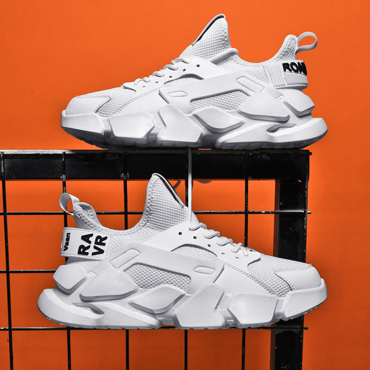 White men's breathable sports running shoes for summer by My Store