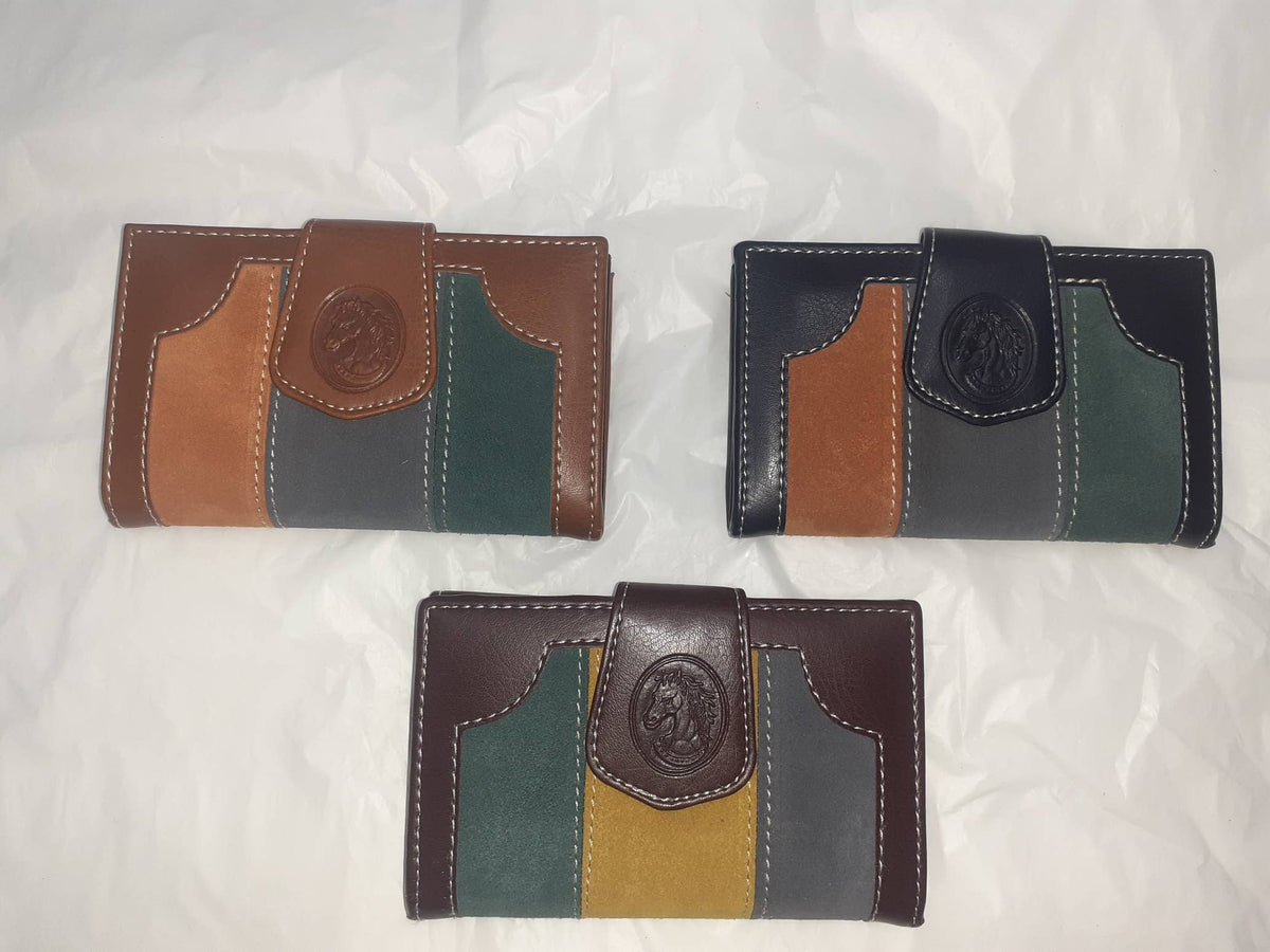 Handmade women's wallet with leather texture, featuring multiple card slots and a compact design.