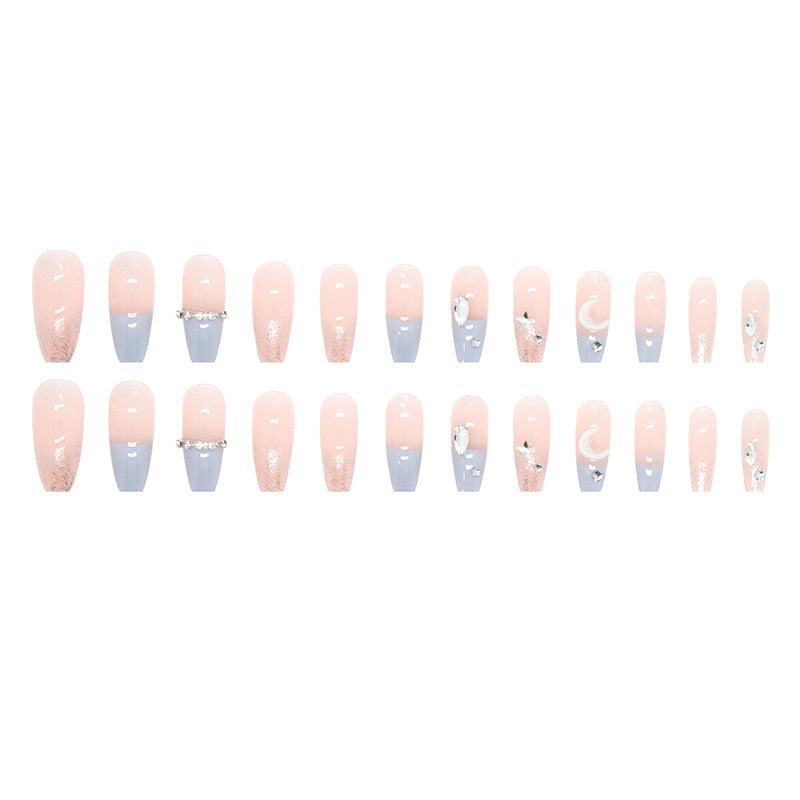 Fake nails with stars and moon design by My Store