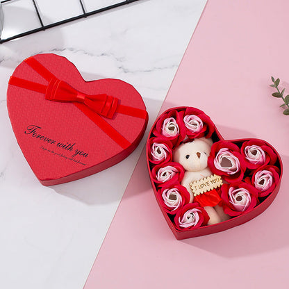 Heart-shaped rose red gift box for Valentine's Day, Christmas, New Year, Mother's Day, or birthday gifts