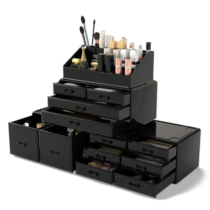 Household fashion cosmetics storage box by My Store, shown with compartments for organizing makeup and beauty essentials