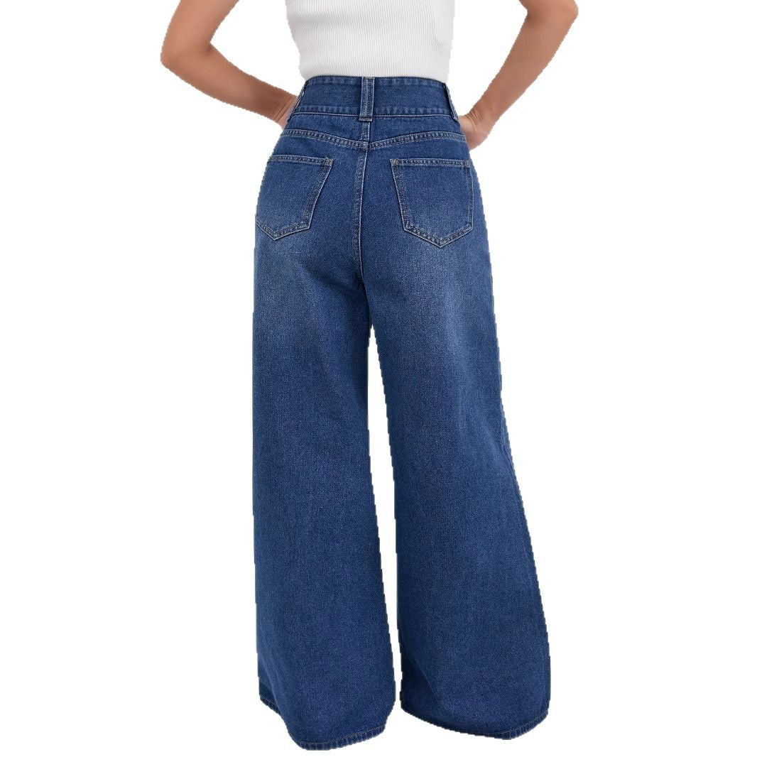High-waisted floor-length flared pants in a sleek, flowing silhouette