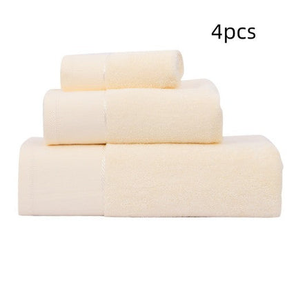 Cotton bath towel with absorbent textured fabric, folded for gifting