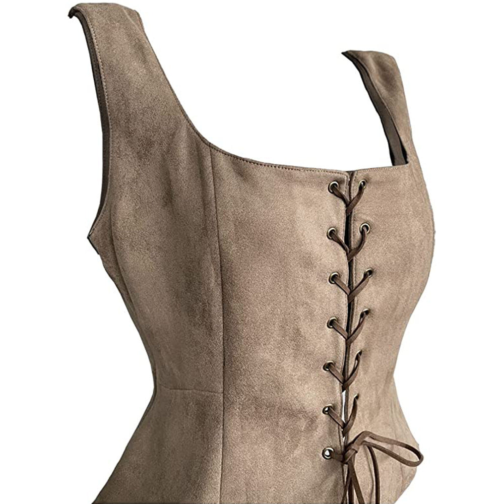 Suede Halloween costume vest by My Store, featuring a classic western-inspired design