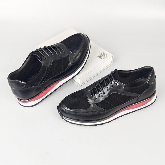 Retro-style British casual men's leather shoes in classic design
