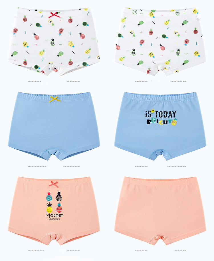 Creative print cotton girls underwear boxer set by My Store