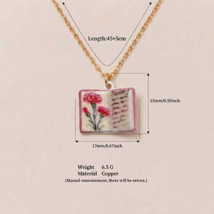 Retro book necklace for women with vintage-inspired book pendant design