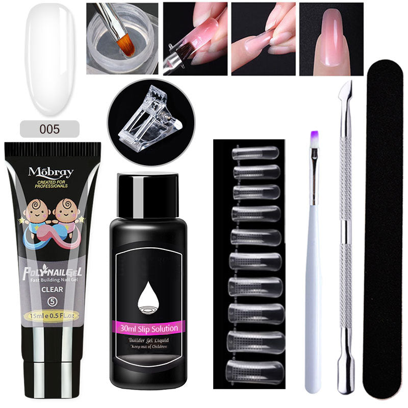 7-piece nail art crystal extender set with assorted nail extension tools and accessories