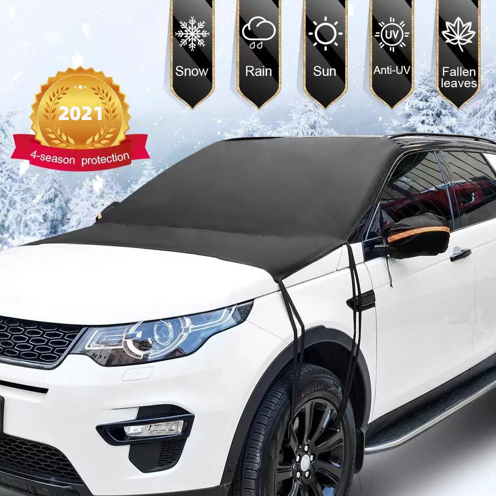 Fashion car front windshield snow cover displayed for vehicle windshield protection