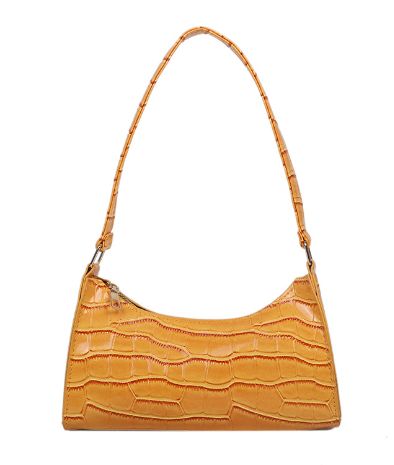 Women's small shoulder and underarm bag by BACKUPMYFILESNOW® with simple design and compact size, shown in black fabric.