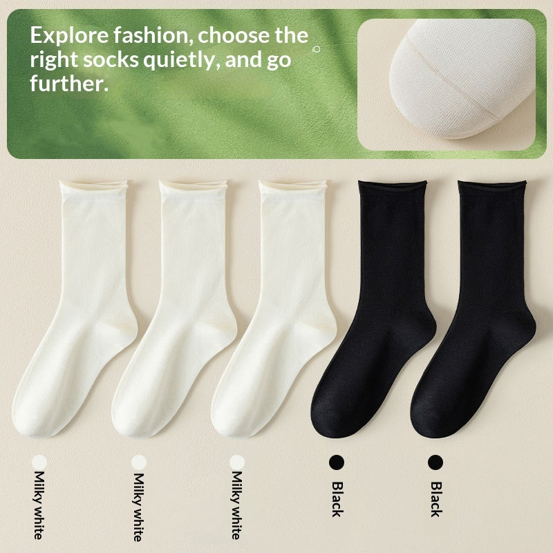 Women's silk mid-calf socks in springsummer style”】【