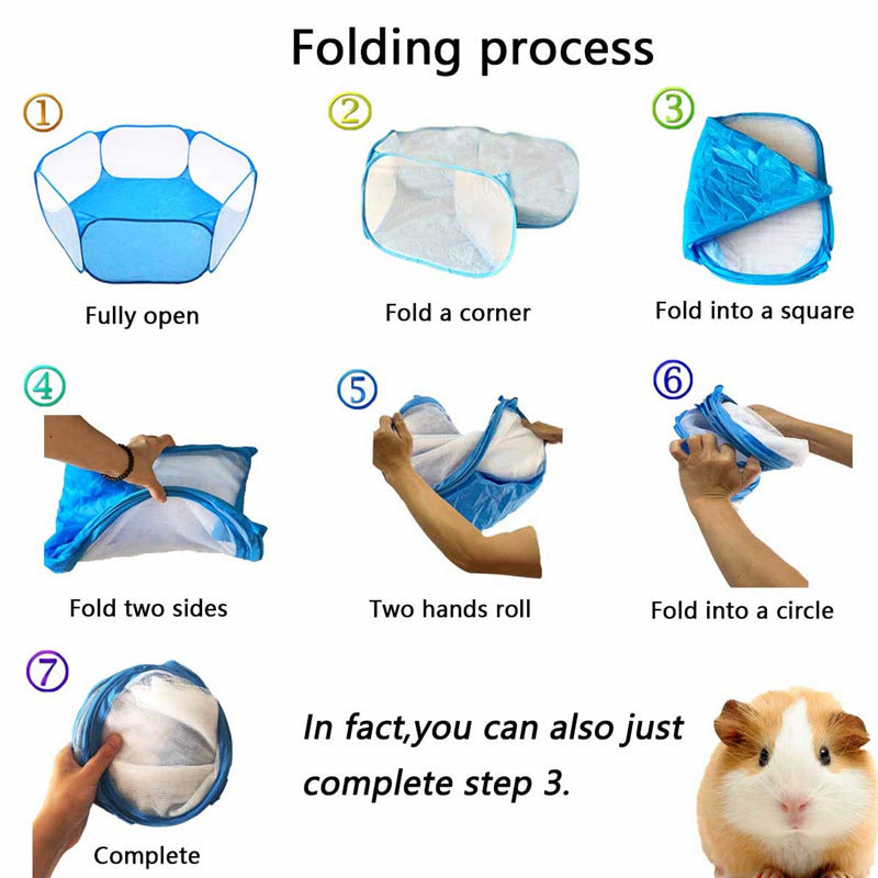 Portable small animal playpen folding exercise pet cage tent for indoor and outdoor use