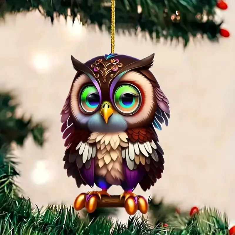 Acrylic Christmas tree decoration, flat hanging ornament by My Store
