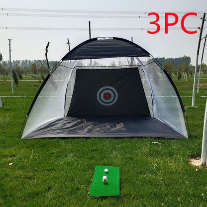 Golf practice net tent hitting cage with mesh enclosure for outdoor garden grassland training