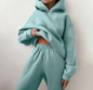 Women's hooded tracksuit by BACKUPMYFILESNOW® featuring a fitted hoodie and matching joggers in soft fabric.