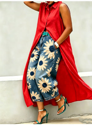 Polyester wide-leg pants by My Store in a relaxed, flowing silhouette