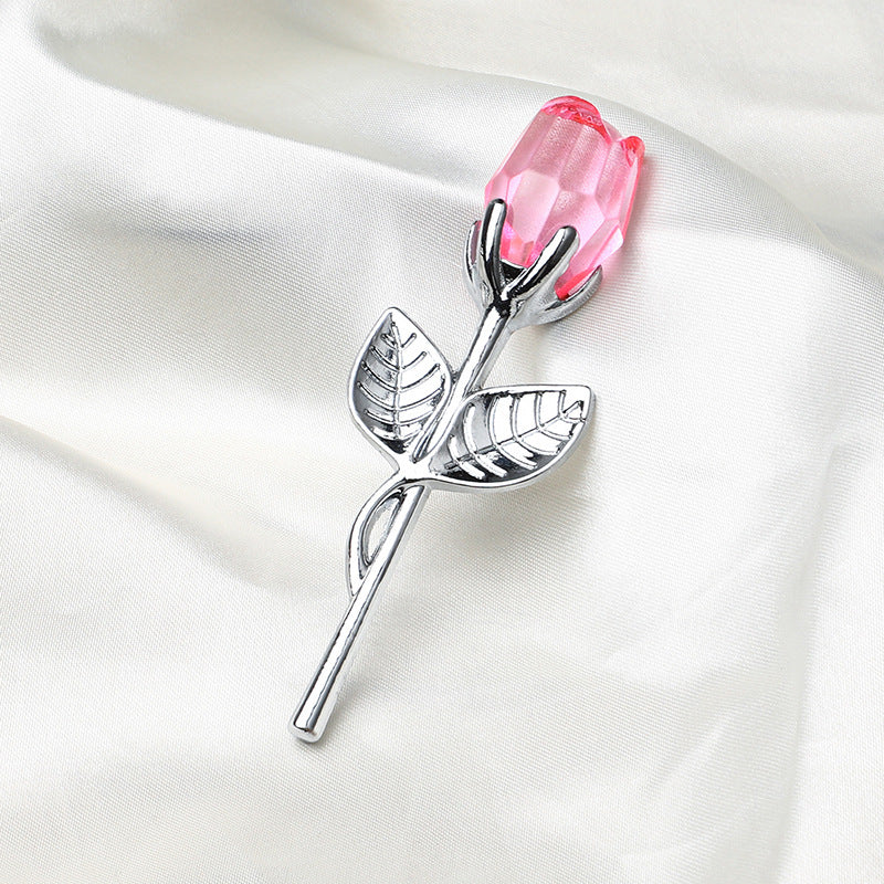Crystal golden rose flower Valentine's Day gift displayed as an elegant decorative keepsake