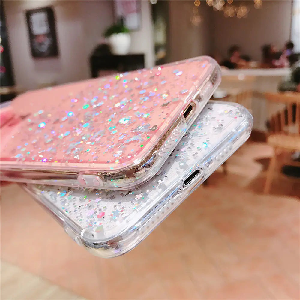 iPhone X Max Creative Transparent TPU Glitter Case