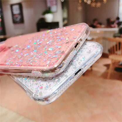 iPhone X Max Creative Transparent TPU Glitter Case