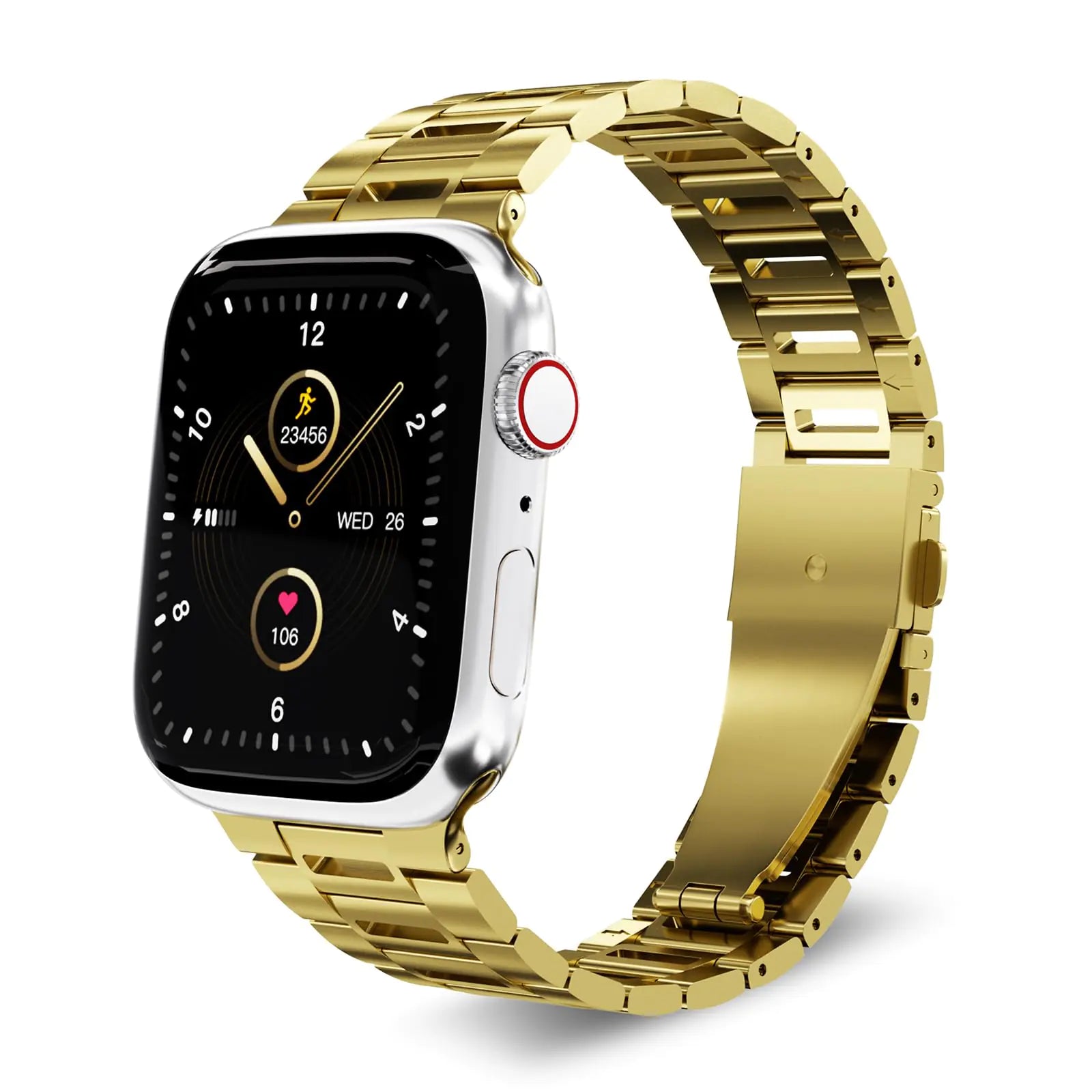 FiNESTONE Metal Band for Apple Watch - Stainless Steel Apple Watch Band Compatible with Apple Watch 49mm 46mm 45mm 44mm 42mm - Hollow-out Metal Strap for iWatch Ultra/Ultra2 Series 10/9/8/7/6/5/4/SE