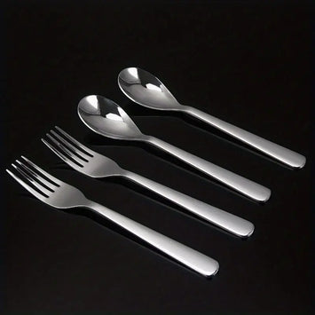 12 Stainless Steel Forks and Spoons for Serving Desserts