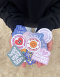 Set of 10 random stickers from Elevated Faith featuring diverse designs and vibrant colors on a white background.