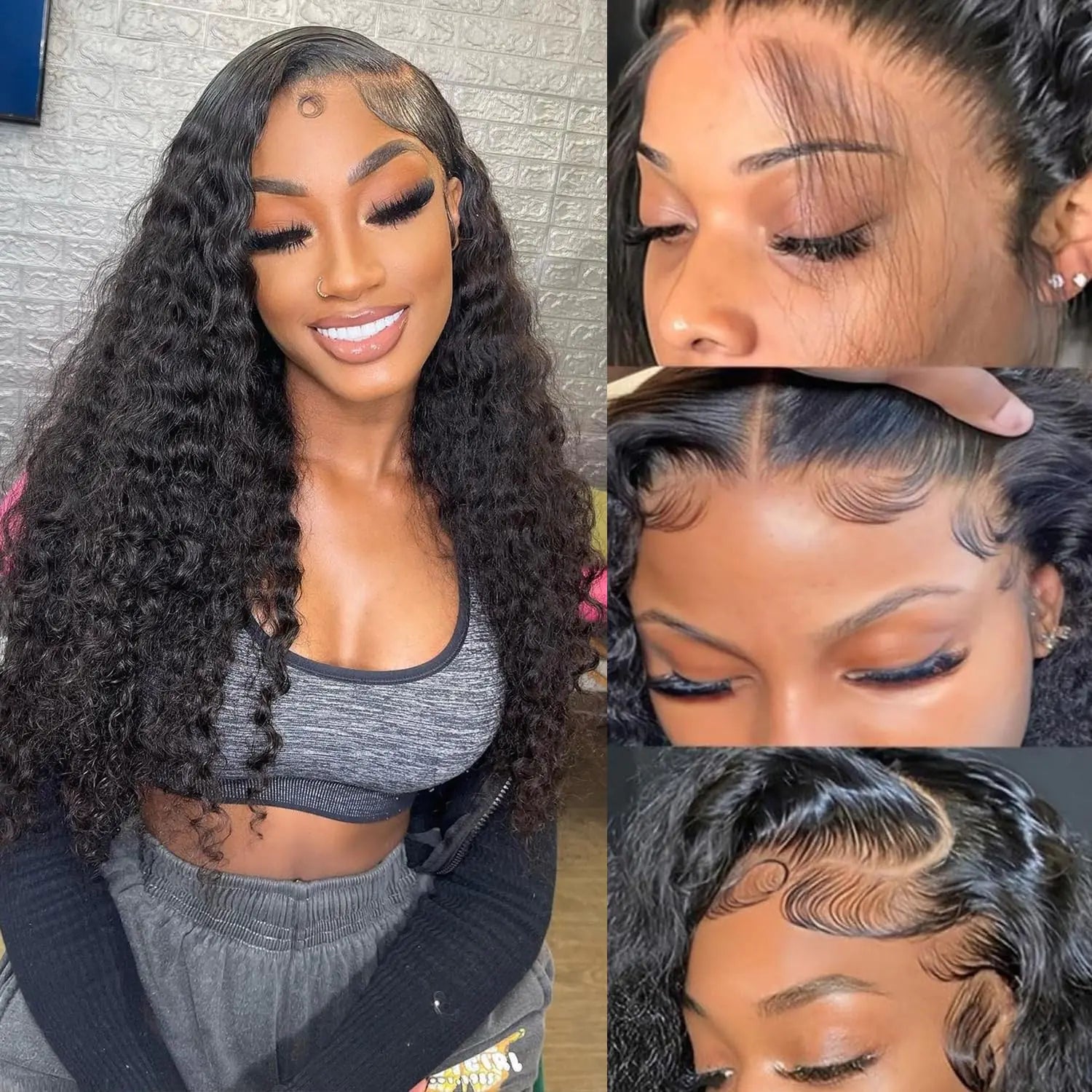 100% Real Human Hair Wigs 200% Density 13x6 Deep Wave Lace Front Wigs Human Hair Curly Human Hair Wig Curly Wet And Wavy HD Lace Front Wigs Human Hair Pre Plucked Frontal Wigs Human Hair 24 Inch - BACKUPMYFILESNOW