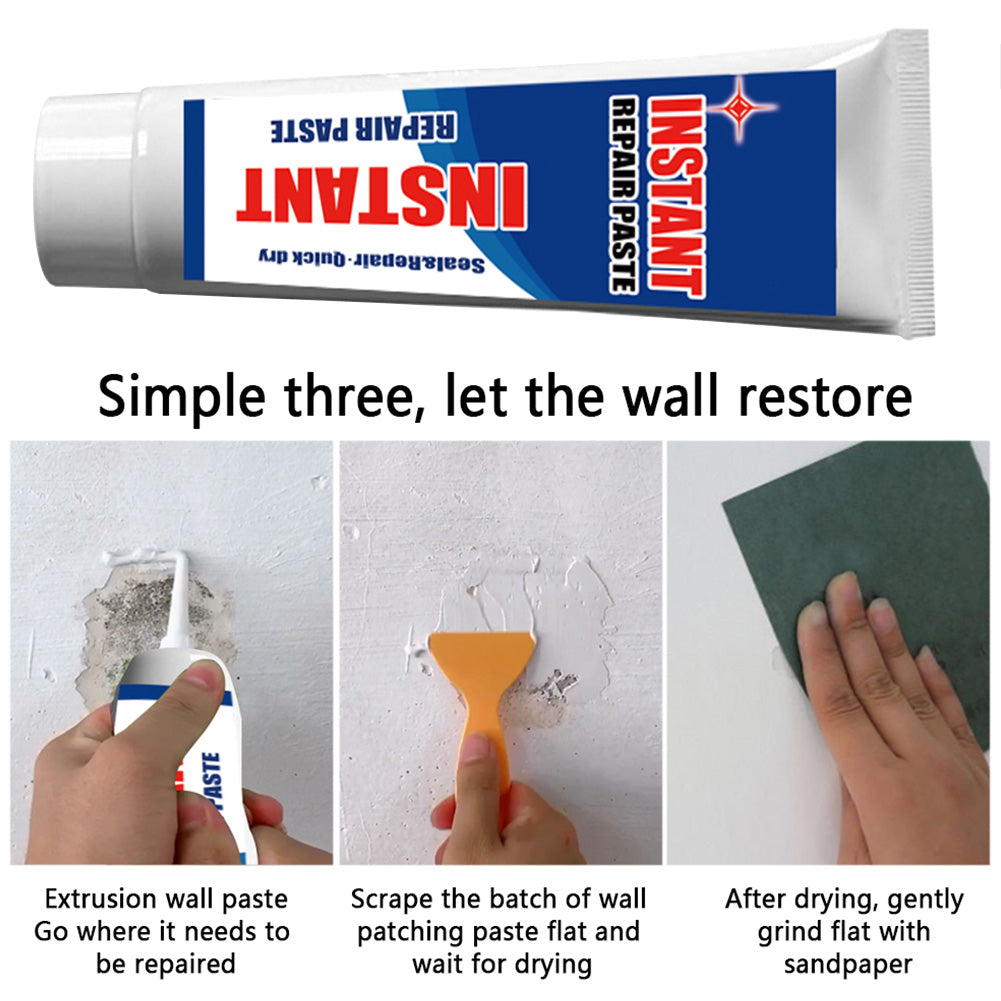 Home wall repair cream tube for filling cracks and smoothing damaged interior walls