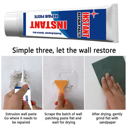 Home wall repair cream tube for filling cracks and smoothing damaged interior walls