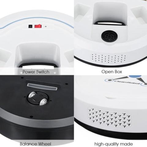 Smart robot vacuum cleaner by My Store, round black robotic vacuum on a floor surface