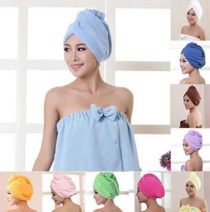 Women's hair dryer cap, absorbent dry hair towel in soft fabric for quick hair drying