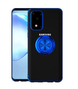 Samsung S20 mobile phone case in a sleek protective design, shown from the front and back