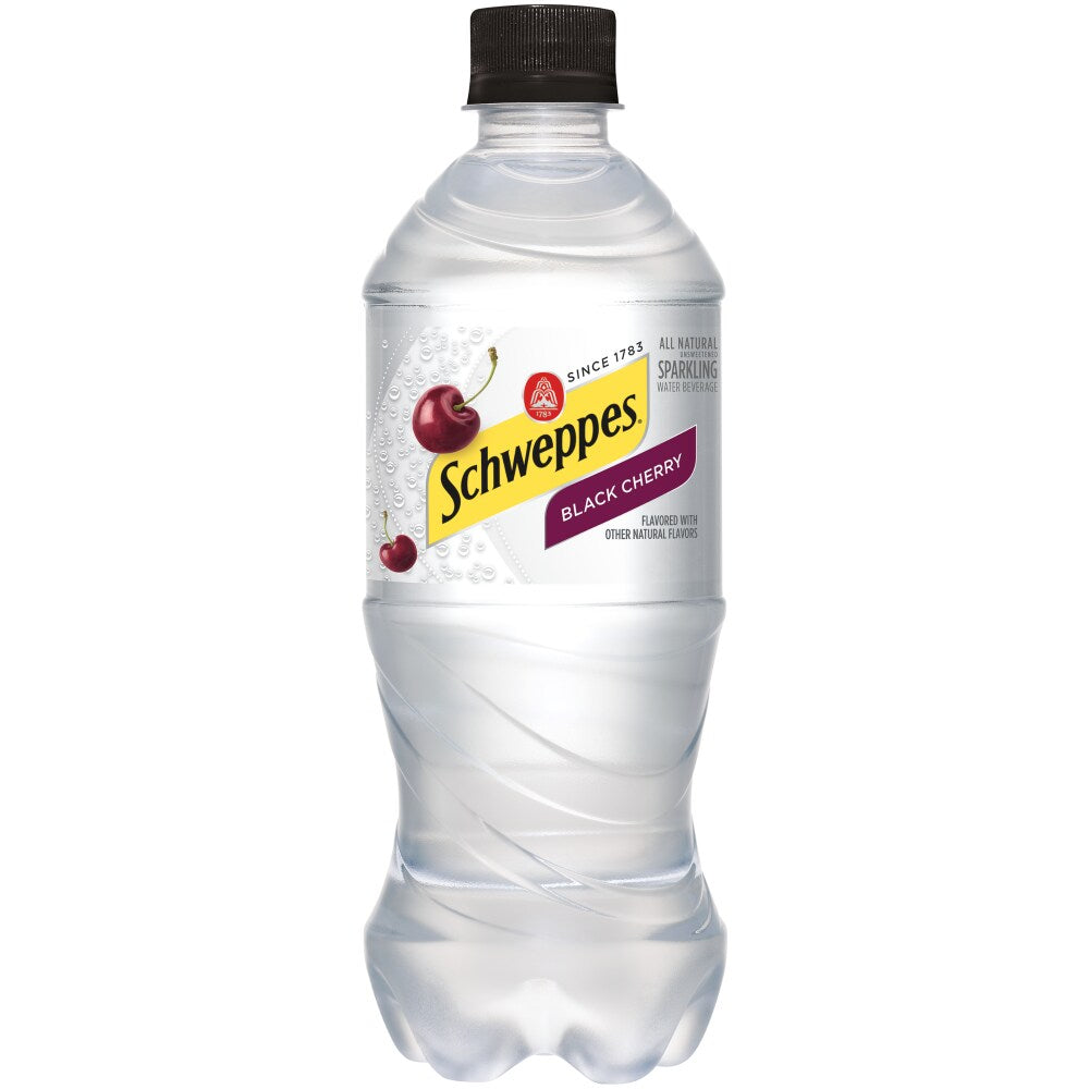 Schweppes Black Cherry Sparkling Water Beverage - 20 Fl Oz Bottle