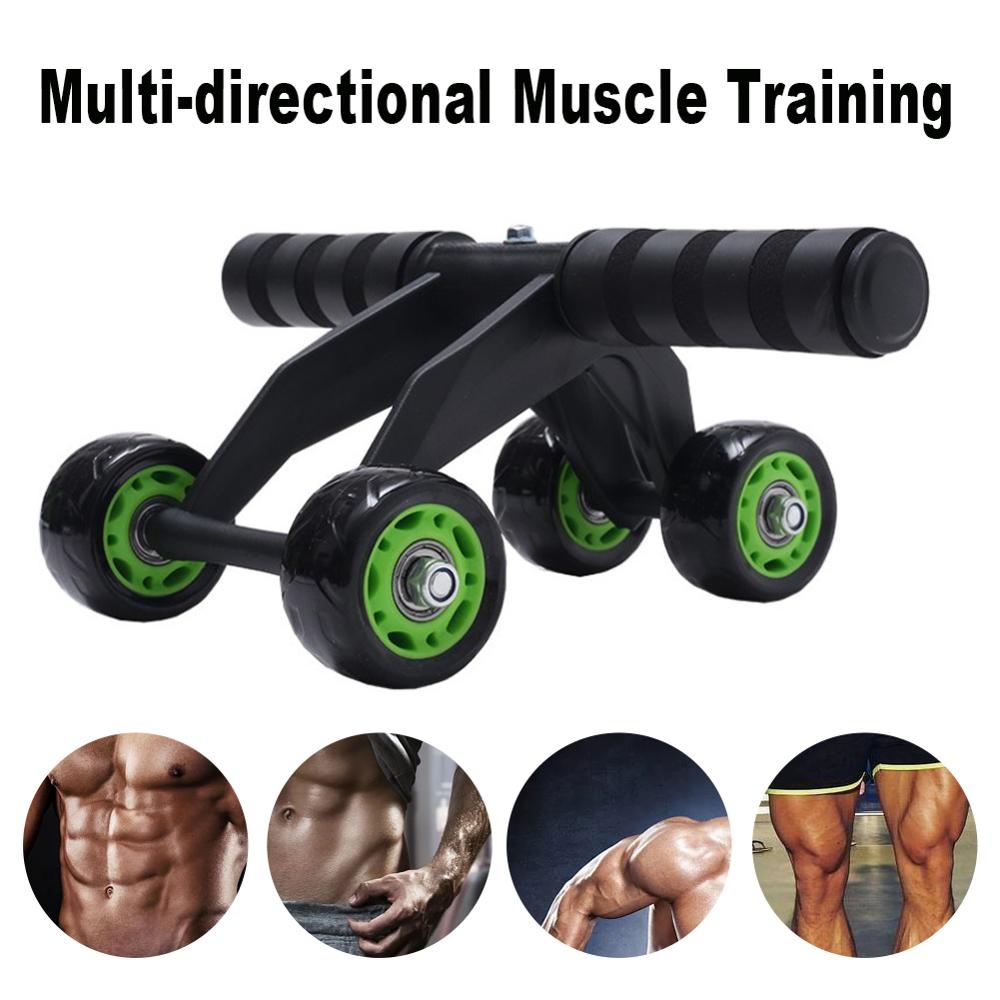 Four-wheeled abdominal roller for home exercise and abdominal muscle fitness training