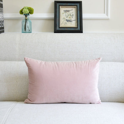 Velvet throw pillow for sofa in a soft, textured design