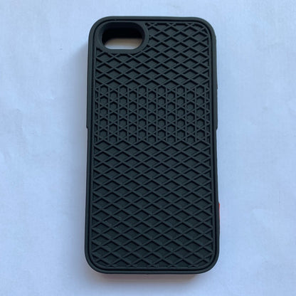 Waffle sole silicone phone case in textured waffle pattern, shown from the back