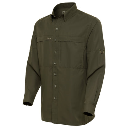 GameGuard Agave Original Long Sleeve Shirt in green with a graphic design, casual fit, and crew neckline.
