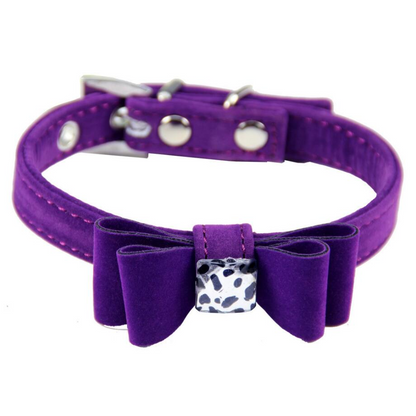 Flannelette dog collar with bow tie by My Store