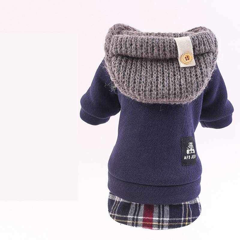 Autumn and winter four-legged small dog padded coat in a warm, full-coverage design