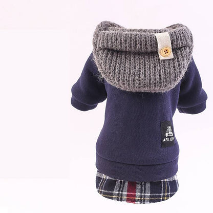 Autumn and winter four-legged small dog padded coat in a warm, full-coverage design