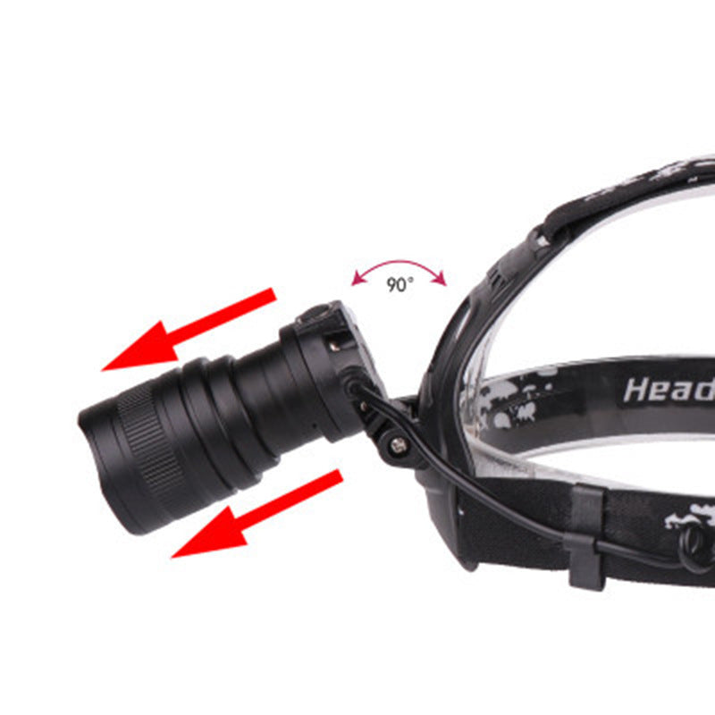 XHP50 outdoor strong headlight by My Store, compact black LED flashlight with adjustable beam and head strap