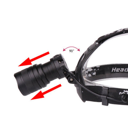 XHP50 outdoor strong headlight by My Store, compact black LED flashlight with adjustable beam and head strap