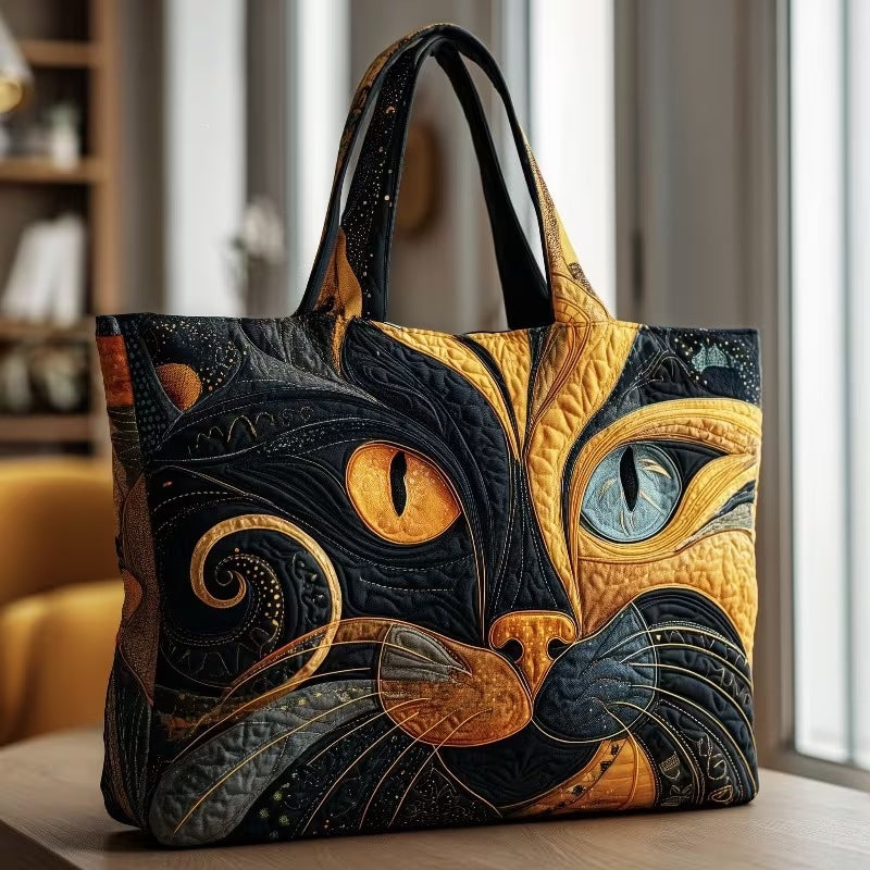 Women's tote bag with colorful 3D digital print design, spacious fabric carryall view