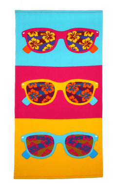 Swimming absorbent towel by My Store folded on display