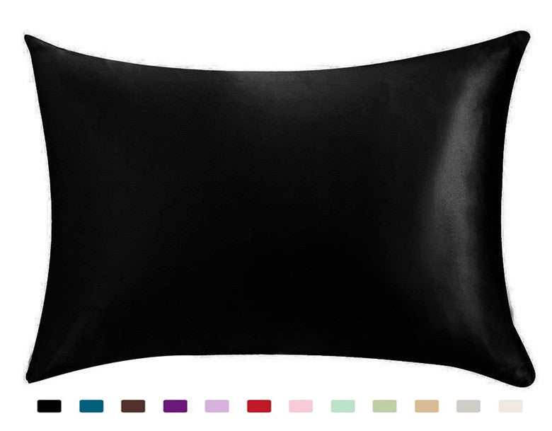 Solid color satin simulation silk single pillowcase in soft ice silk fabric