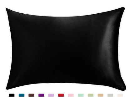 Solid color satin simulation silk single pillowcase in soft ice silk fabric