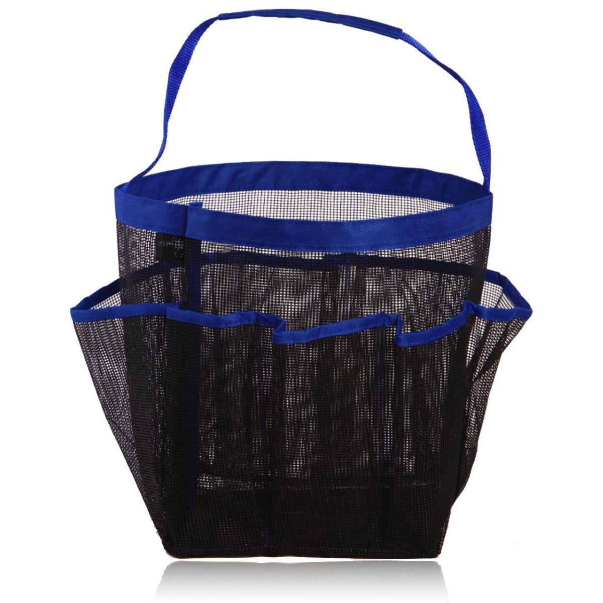 Mesh bathroom storage bag hanging organizer with multiple pockets