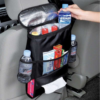 Thermal bag multifunction car seat organizer with insulated storage compartments