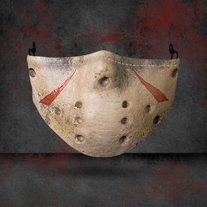 Explosive Halloween masks featuring bold spooky designs, displayed as a themed costume accessory collection