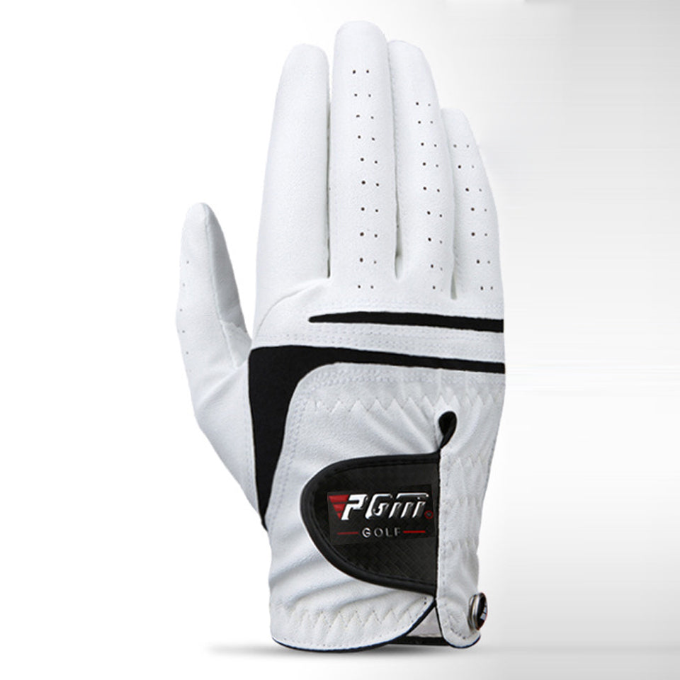 Summer thin section golf gloves in lightweight breathable fabric, close-up view